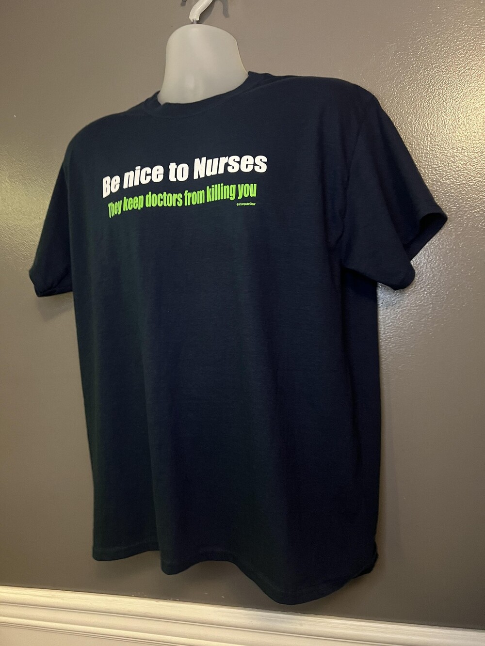 Be Nice to Nurses Shirt Mens Large Black Funny Graphic Humor Medical Nursing - Picture 3 of 7